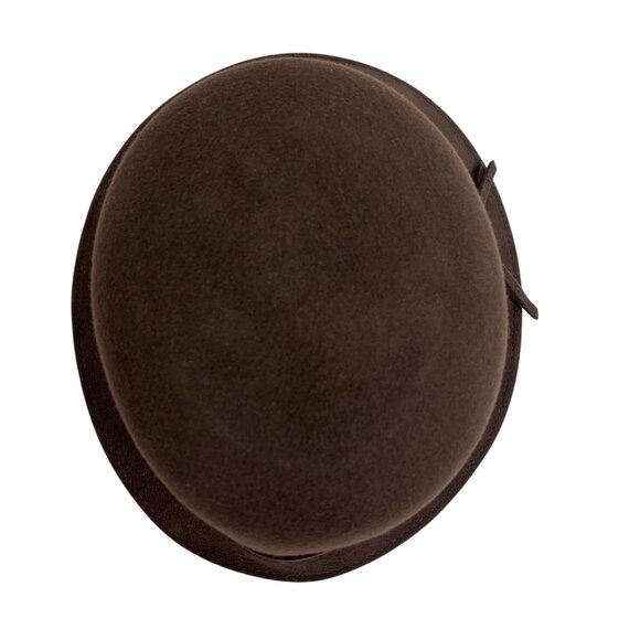 NWT Brown 100% Wool Packable Cloche Hat, Ribbon Accent + Bow By Croft & Barrow - Picture 6 of 10